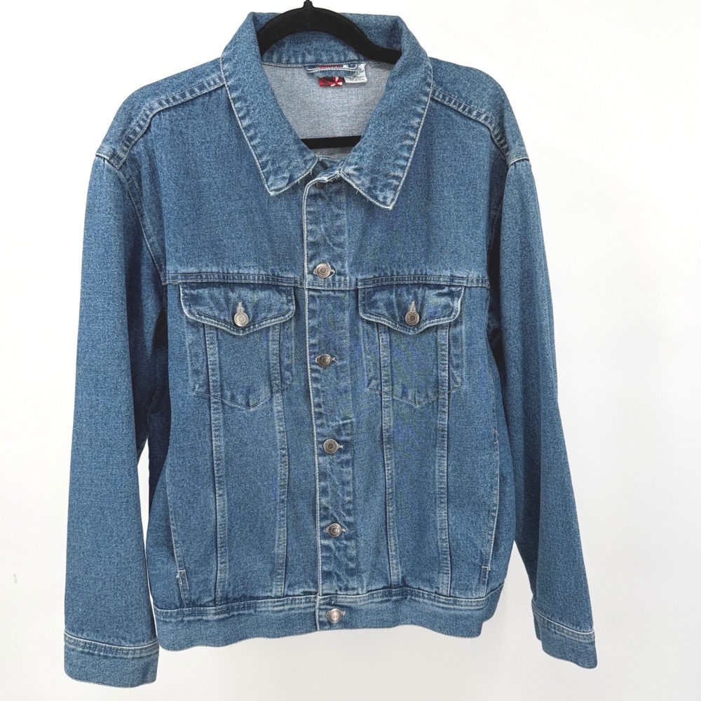 Vintage Marbolo Star Denim Trucker Jacket Mens Small Blue Medium Wash Cotton